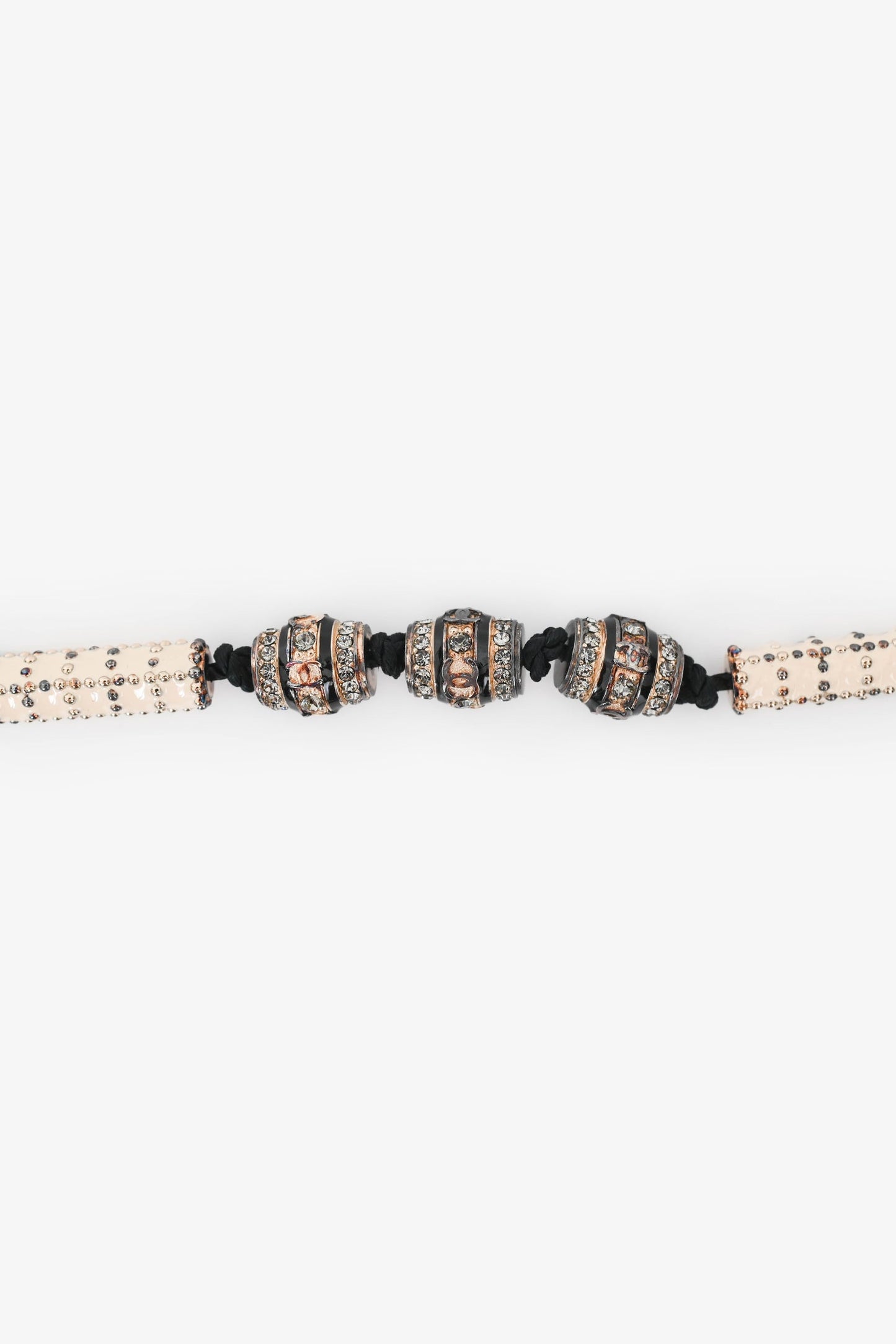 Pre-Loved Chanel™ Gold Toned Paris Shanghai CC Cylinders Necklace