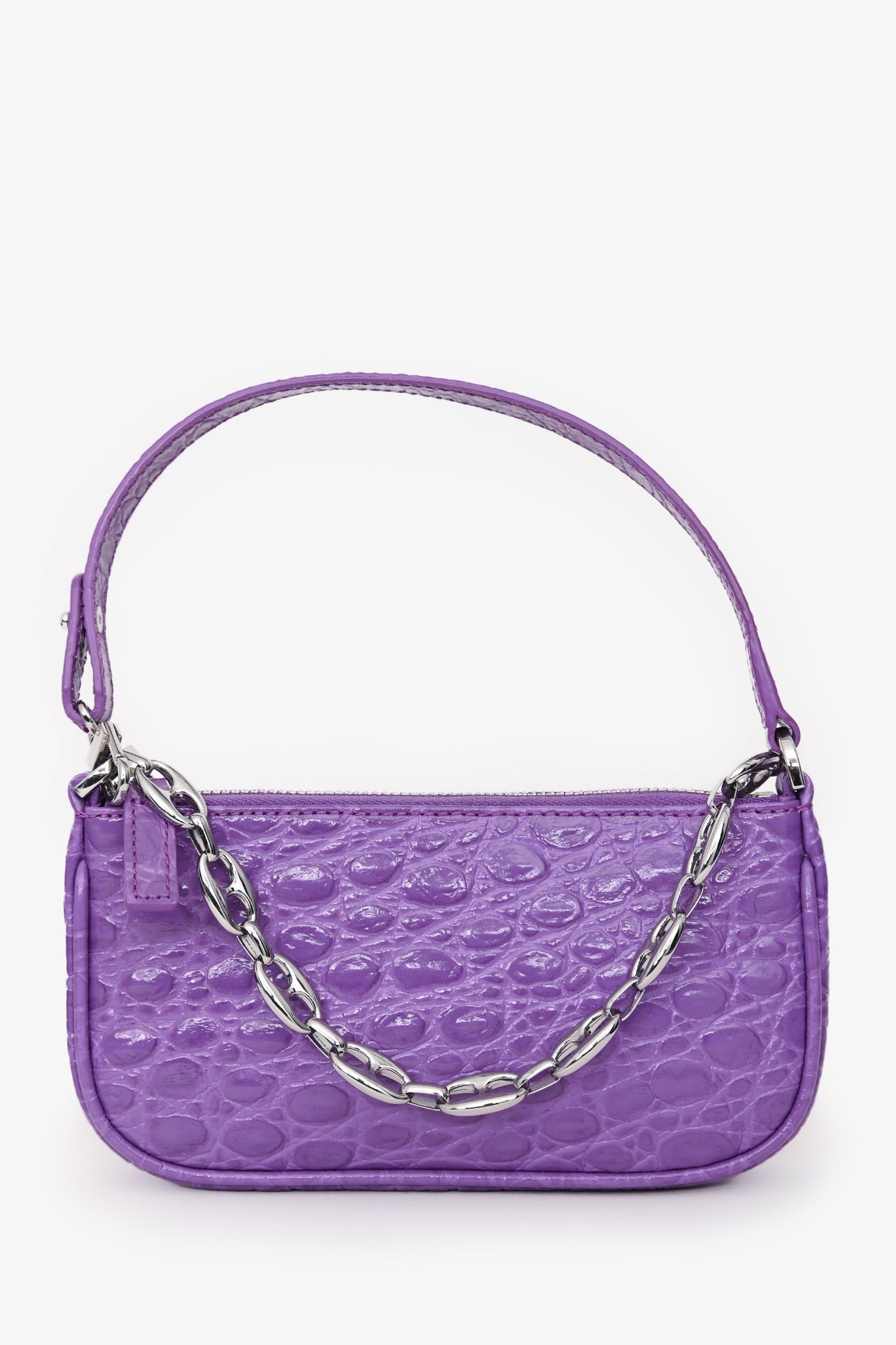 By Far Purple Embossed Mini Rachel Bag