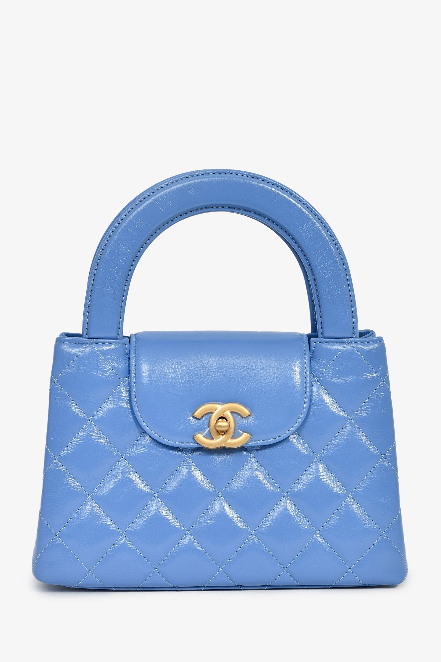 Pre-Loved Chanel™ 2024 Periwinkle Blue Mini Kelly Top Handle
