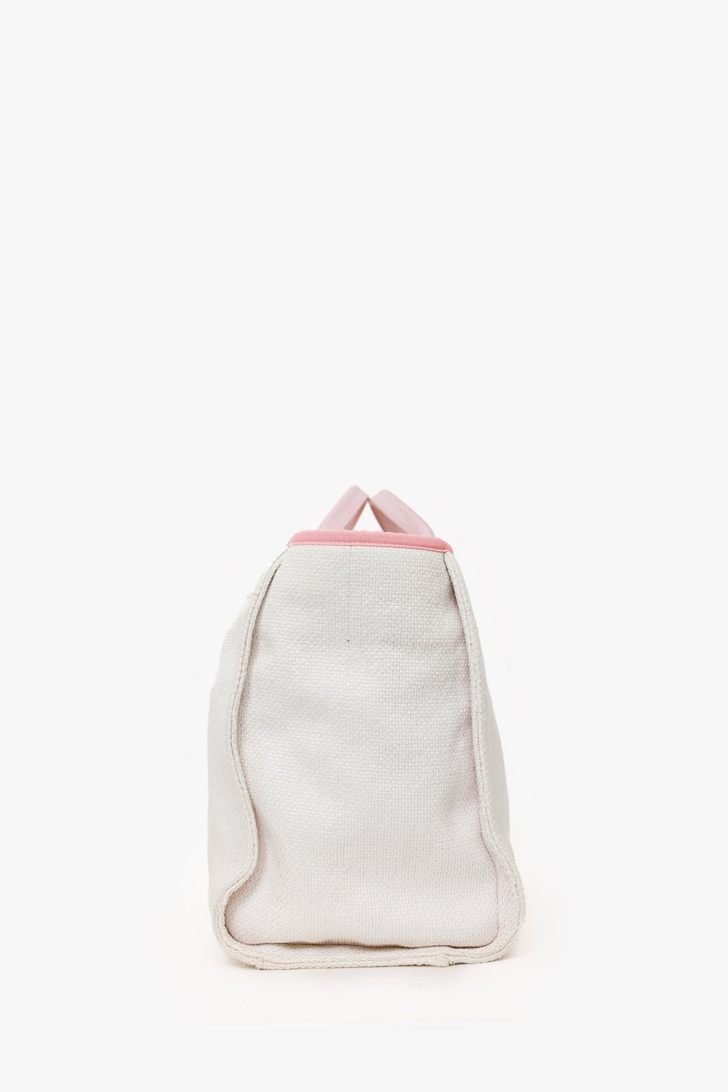 Pre-Loved Chanel™ 2015-16 White/Pink Medium Deauville Tote