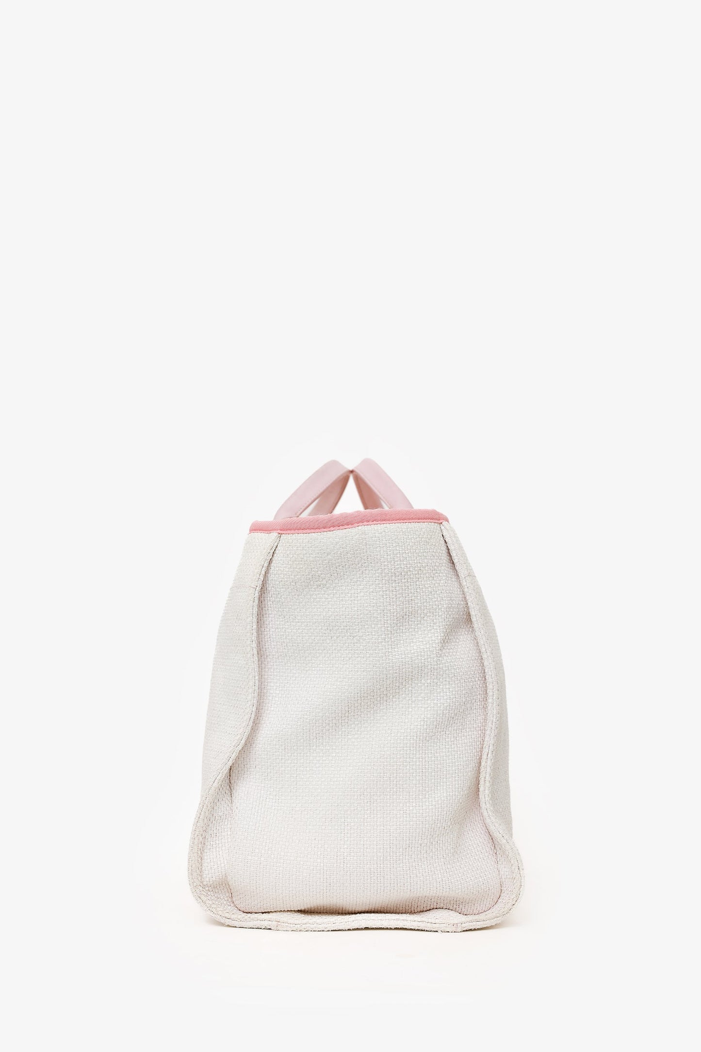 Pre-Loved Chanel™ 2015-16 White/Pink Medium Deauville Tote