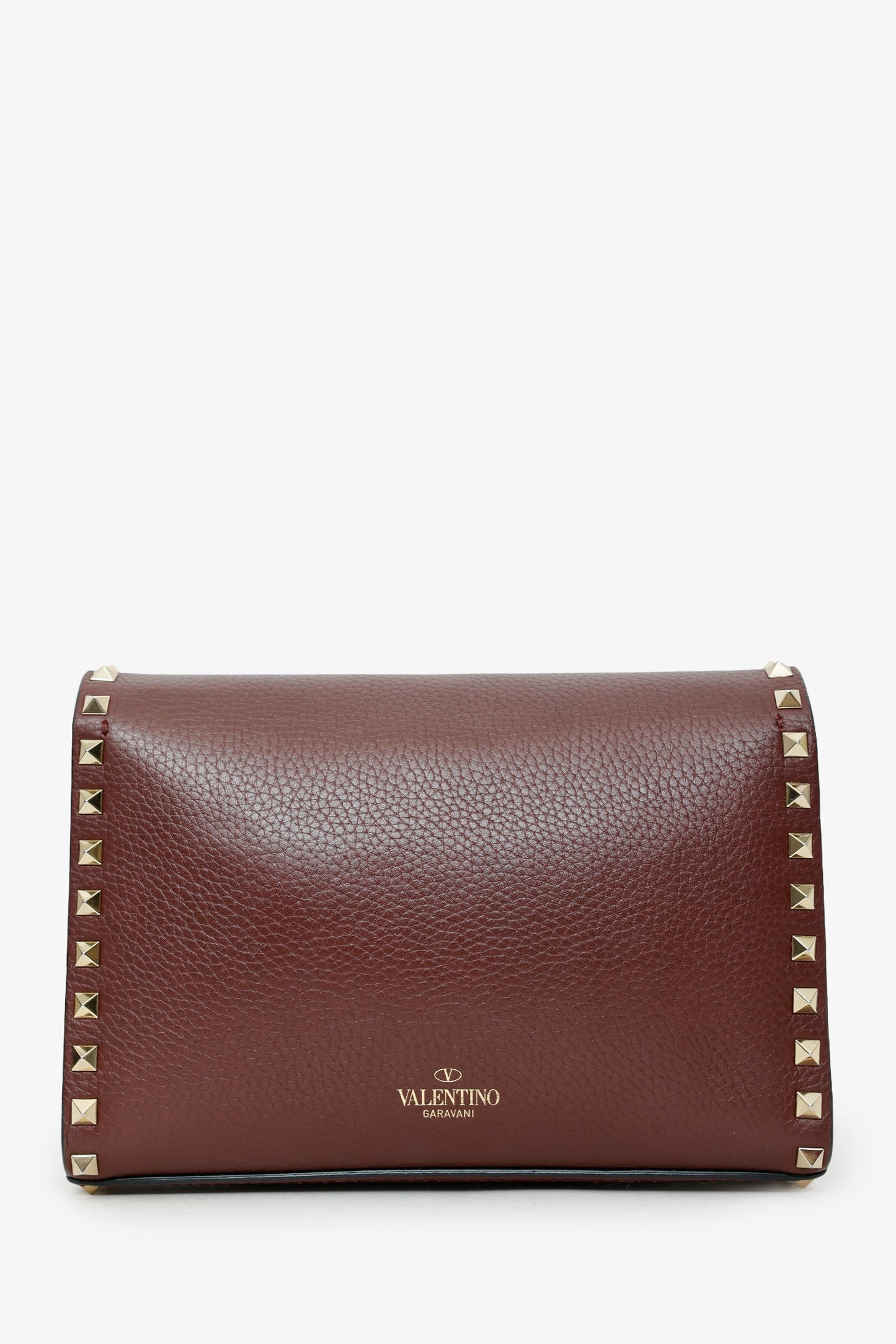 Valentino Burgundy Leather Rockstud Crossbody Bag