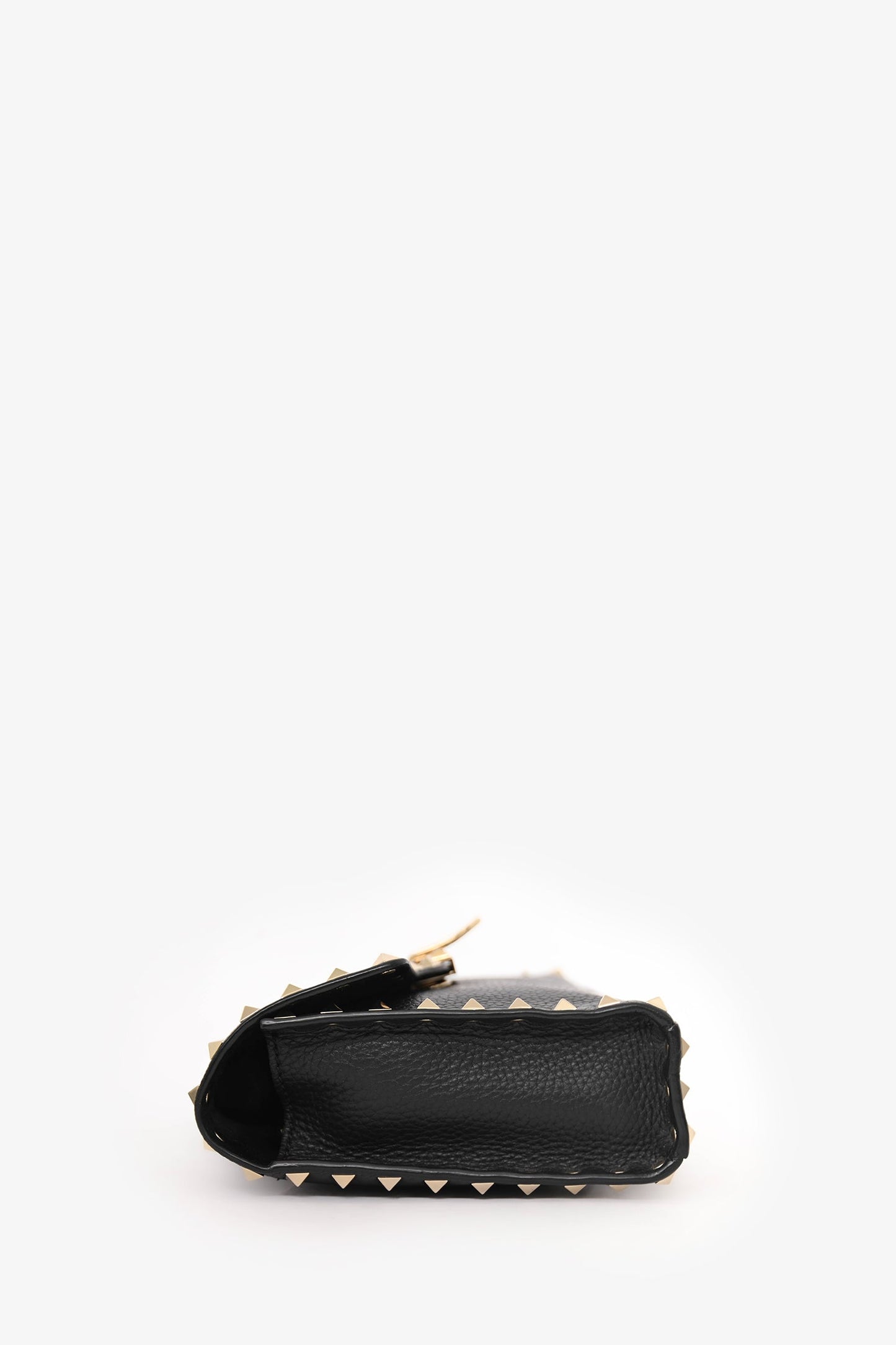 Valentino Black Leather Rockstud Flap Crossbody Bag