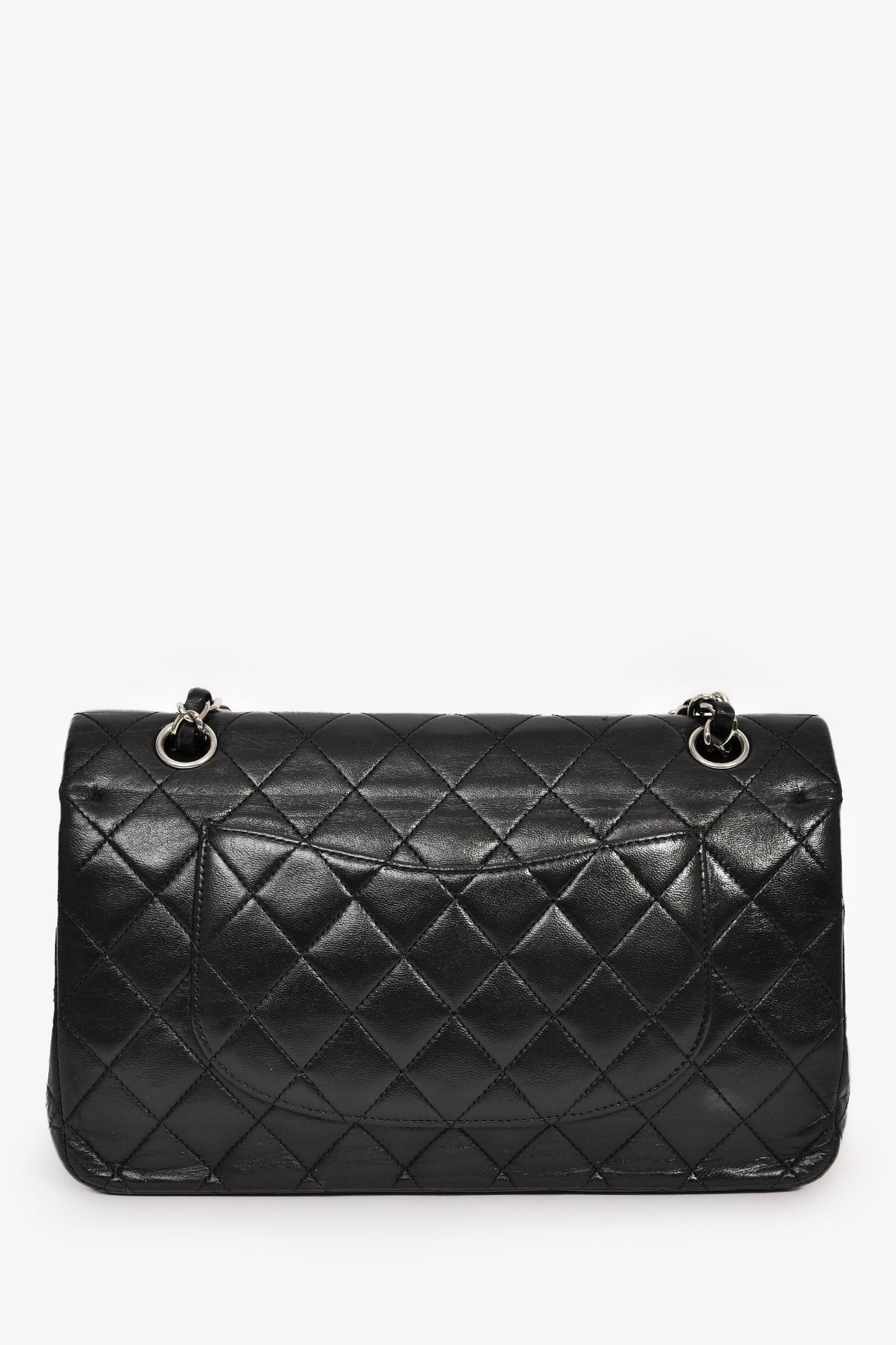 Pre-Loved Chanel™ 2008/09 Black Quilted Lambskin Medium Double Flap