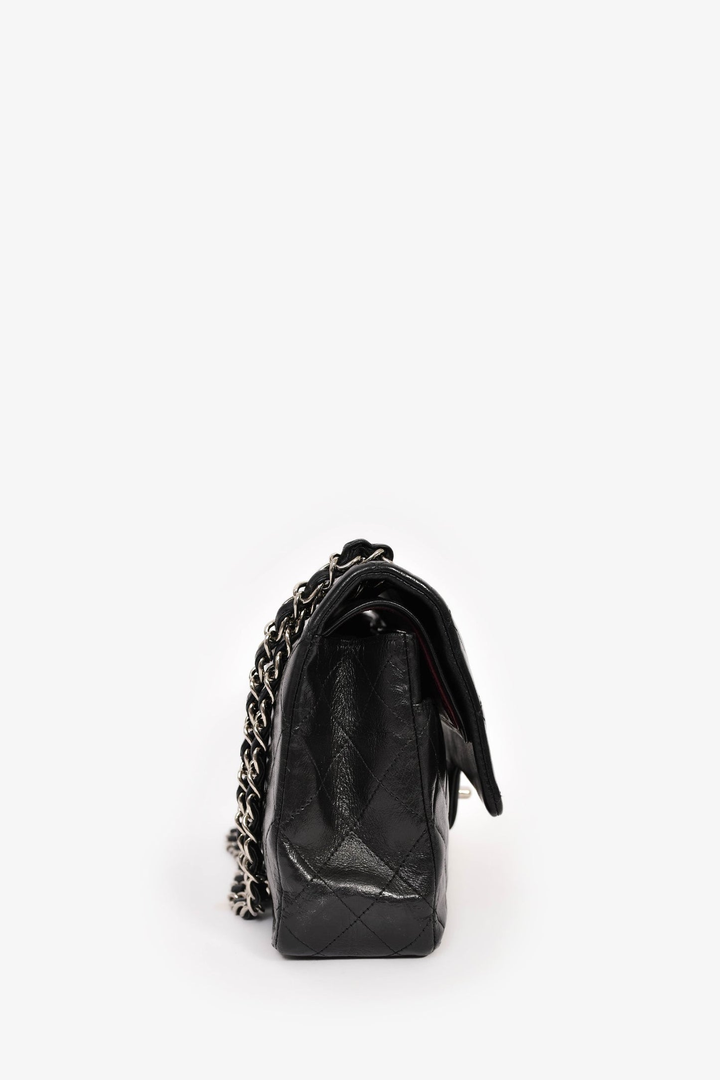 Pre-Loved Chanel™ 2008/09 Black Quilted Lambskin Medium Double Flap