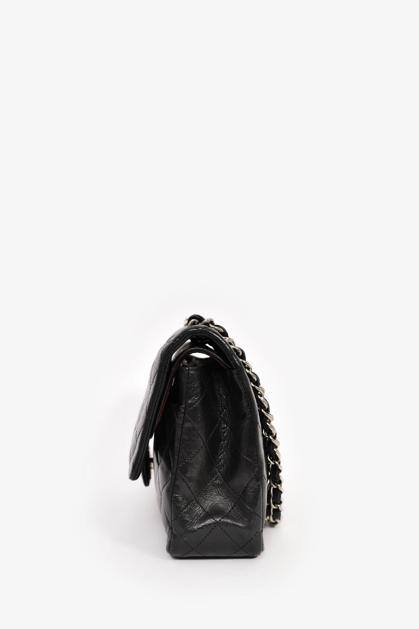 Pre-Loved Chanel™ 2008/09 Black Quilted Lambskin Medium Double Flap