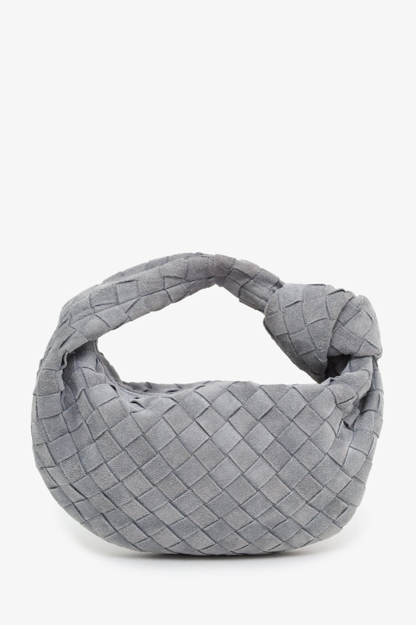 Bottega Veneta Grey Intrecciato Suede Leather Mini Jodie
