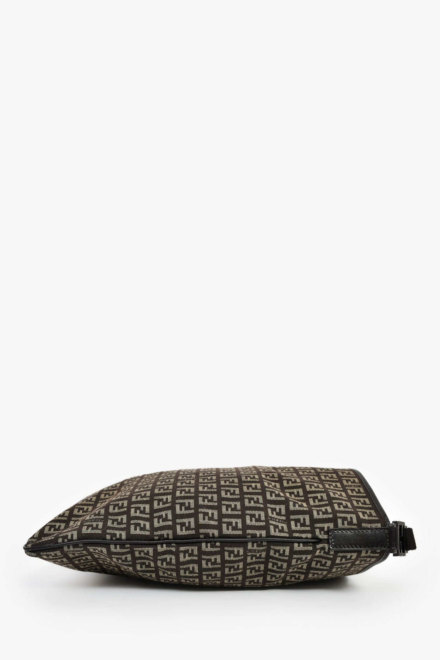 Fendi Brown Zucchino Canvas Large One Shoulder Bag
