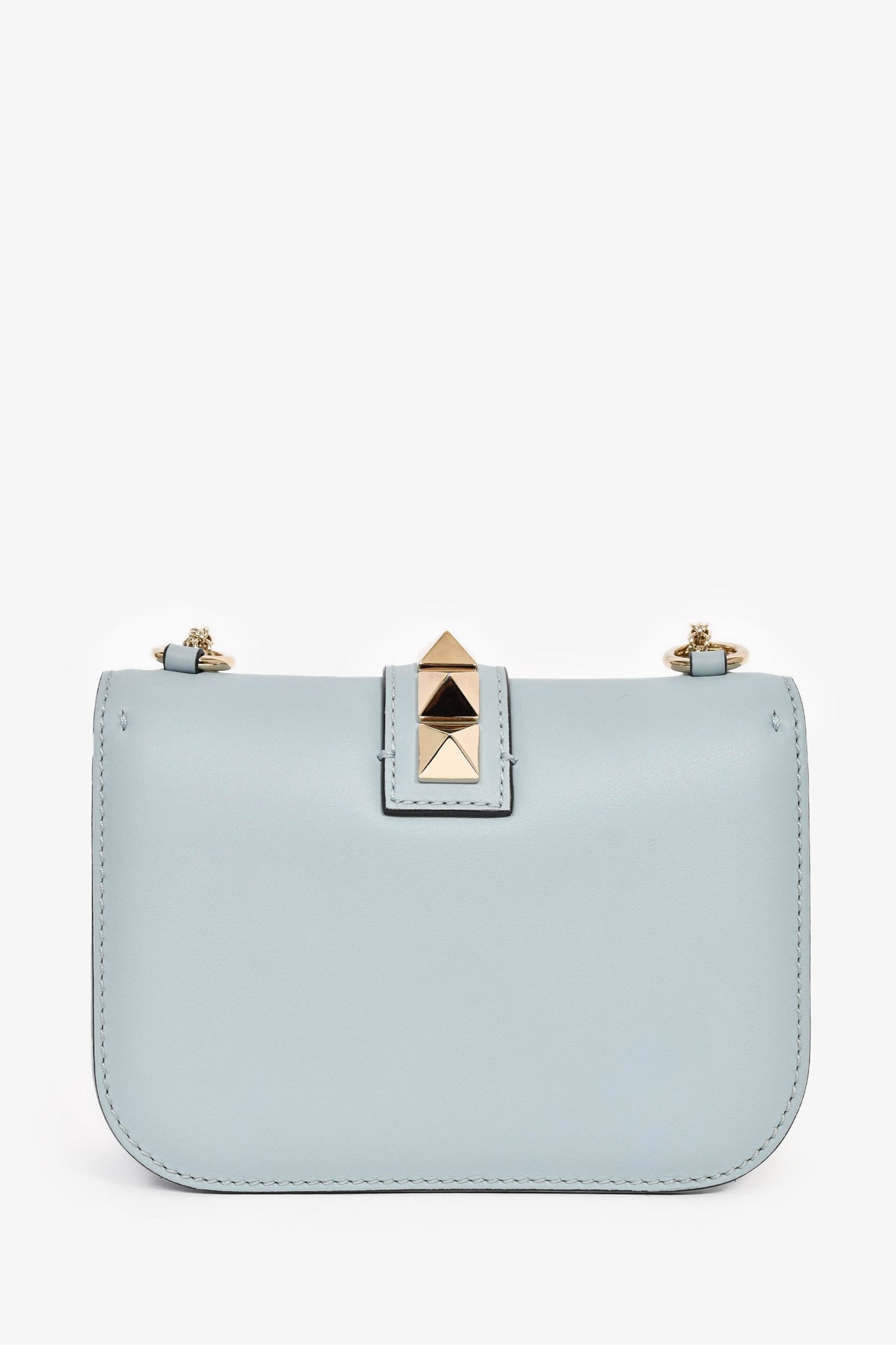 Valentino Blue Leather Roman Stud Shoulder Bag