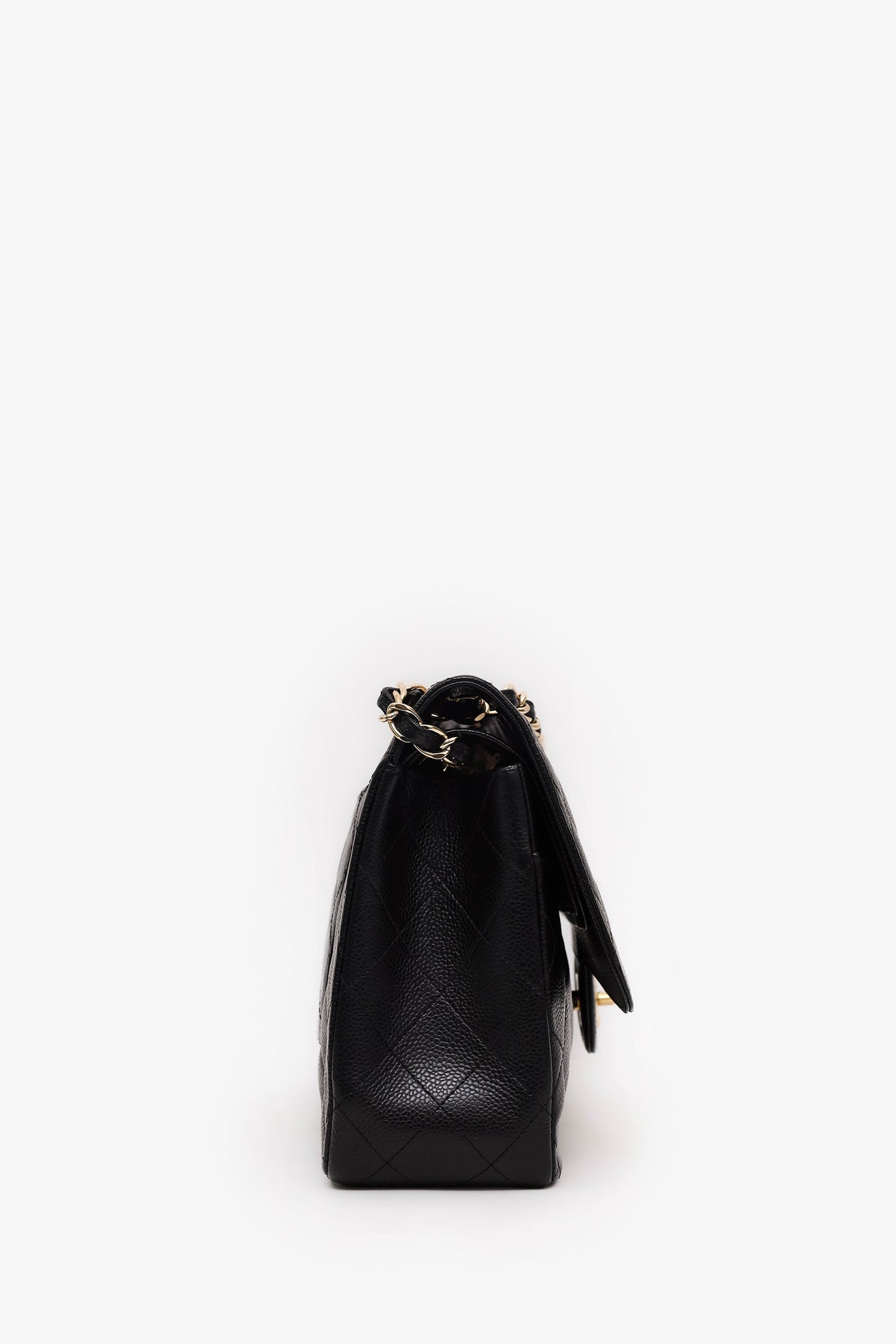 Pre-Loved Chanel™ 2013-14 Black Caviar Jumbo Classic Double Flap Bag