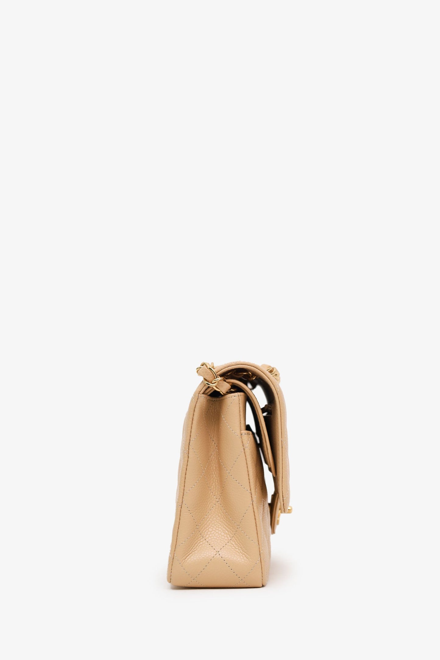 Pre-Loved Chanel™ Beige Caviar Medium Classic Double Flap Bag
