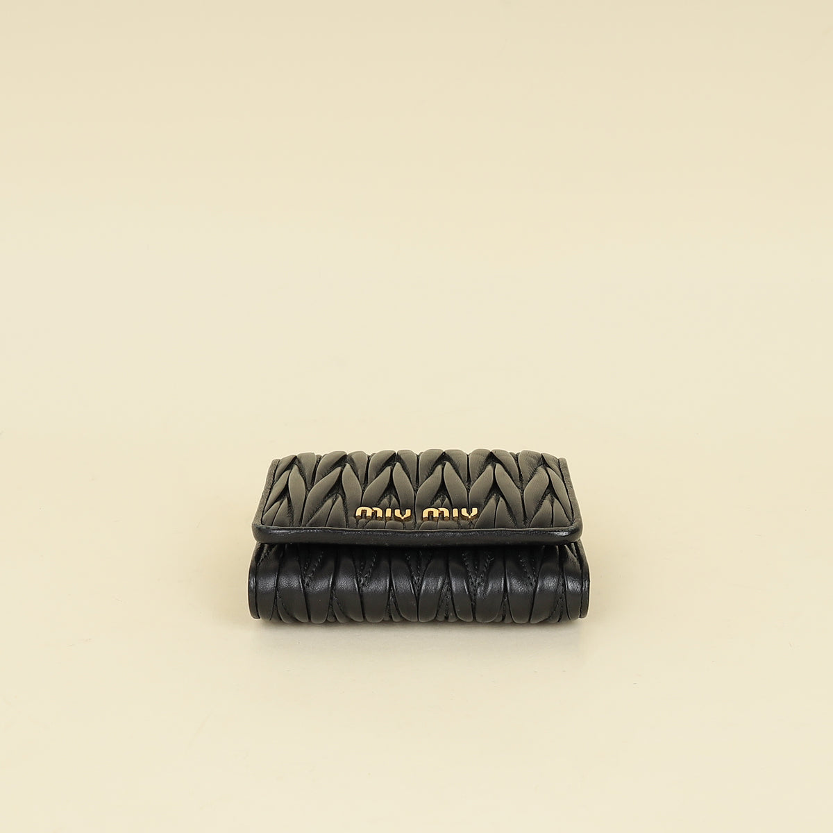 Miu Miu Black Small Matelassé Wallet