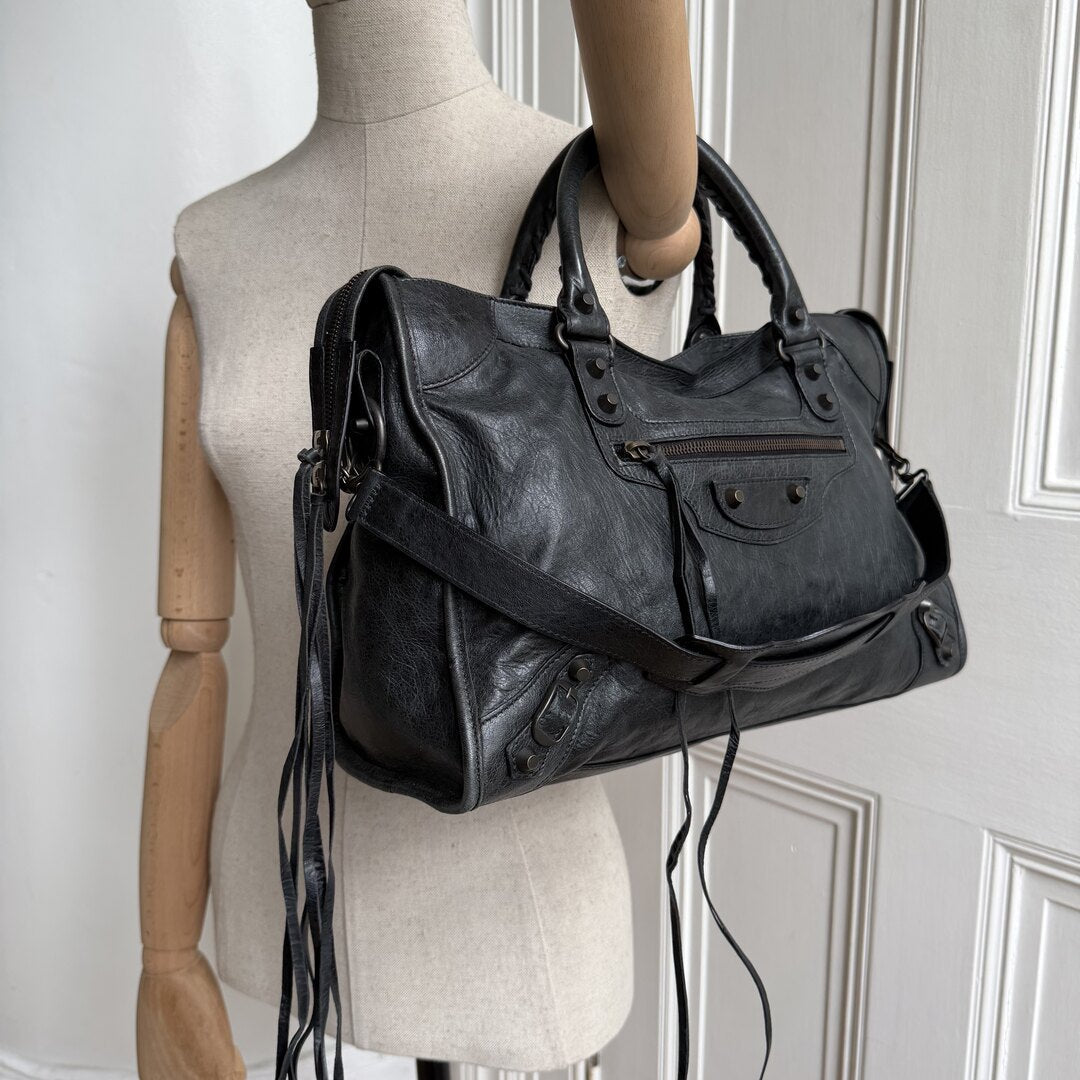 2010 Balenciaga City Leather Black Handbag