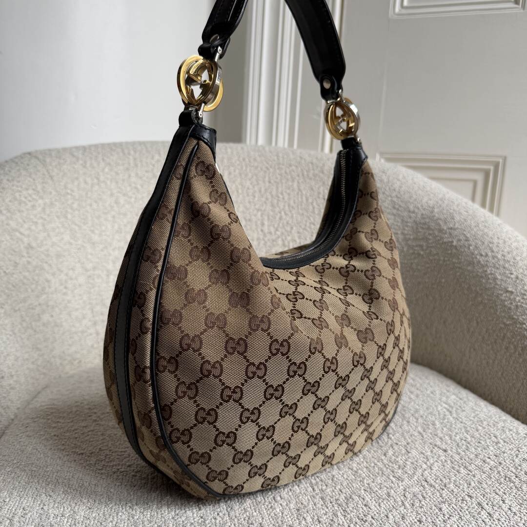 Gucci GG Twins Hobo Black Shoulder Bag