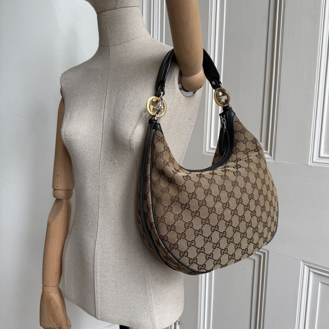 Gucci GG Twins Hobo Black Shoulder Bag