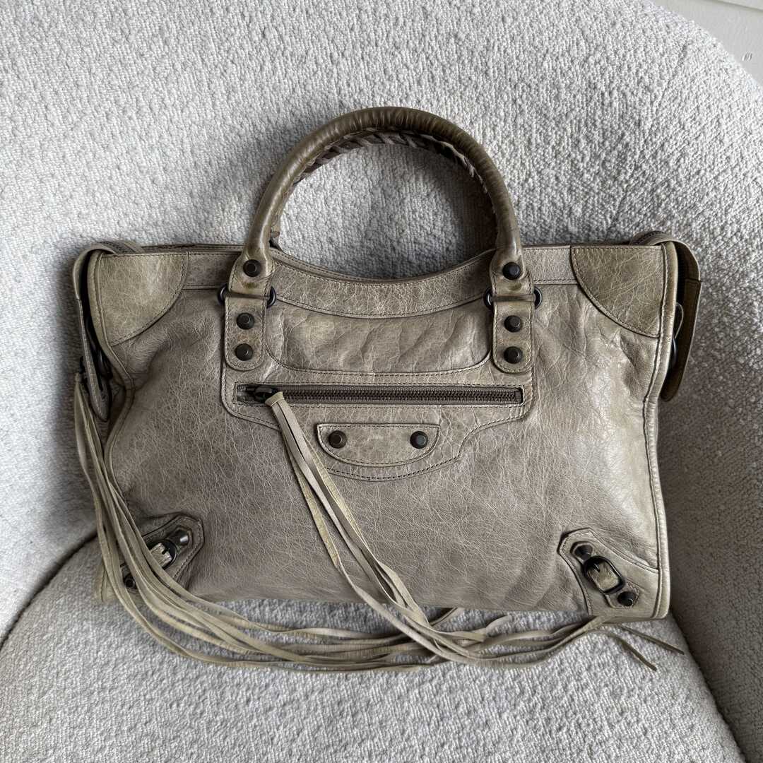 2009 Balenciaga The City Leather Khaki Handbag