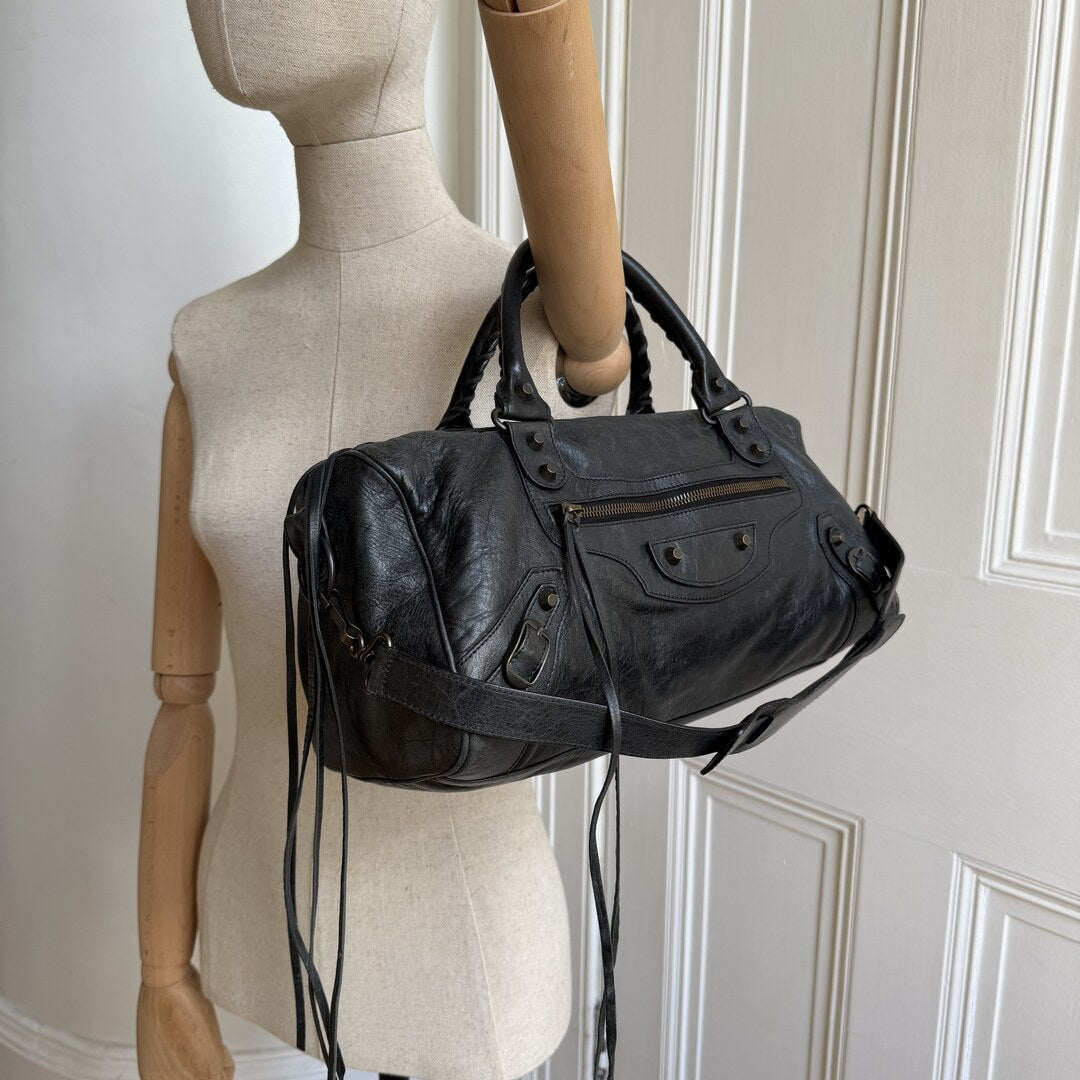 2003 Balenciaga The Twiggy Leather Black Bag