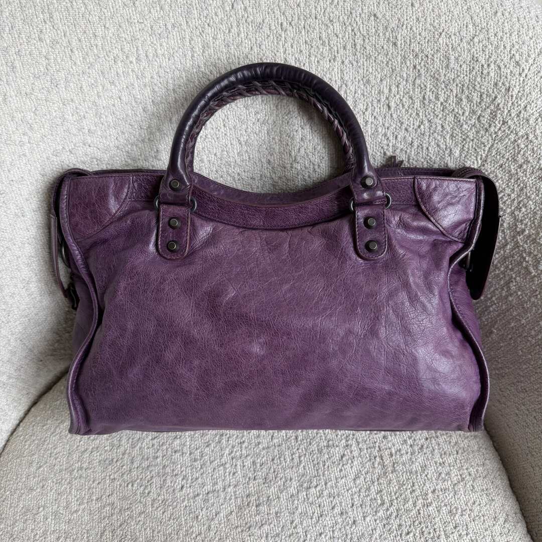 2009 Balenciaga The City Leather Purple Handbag