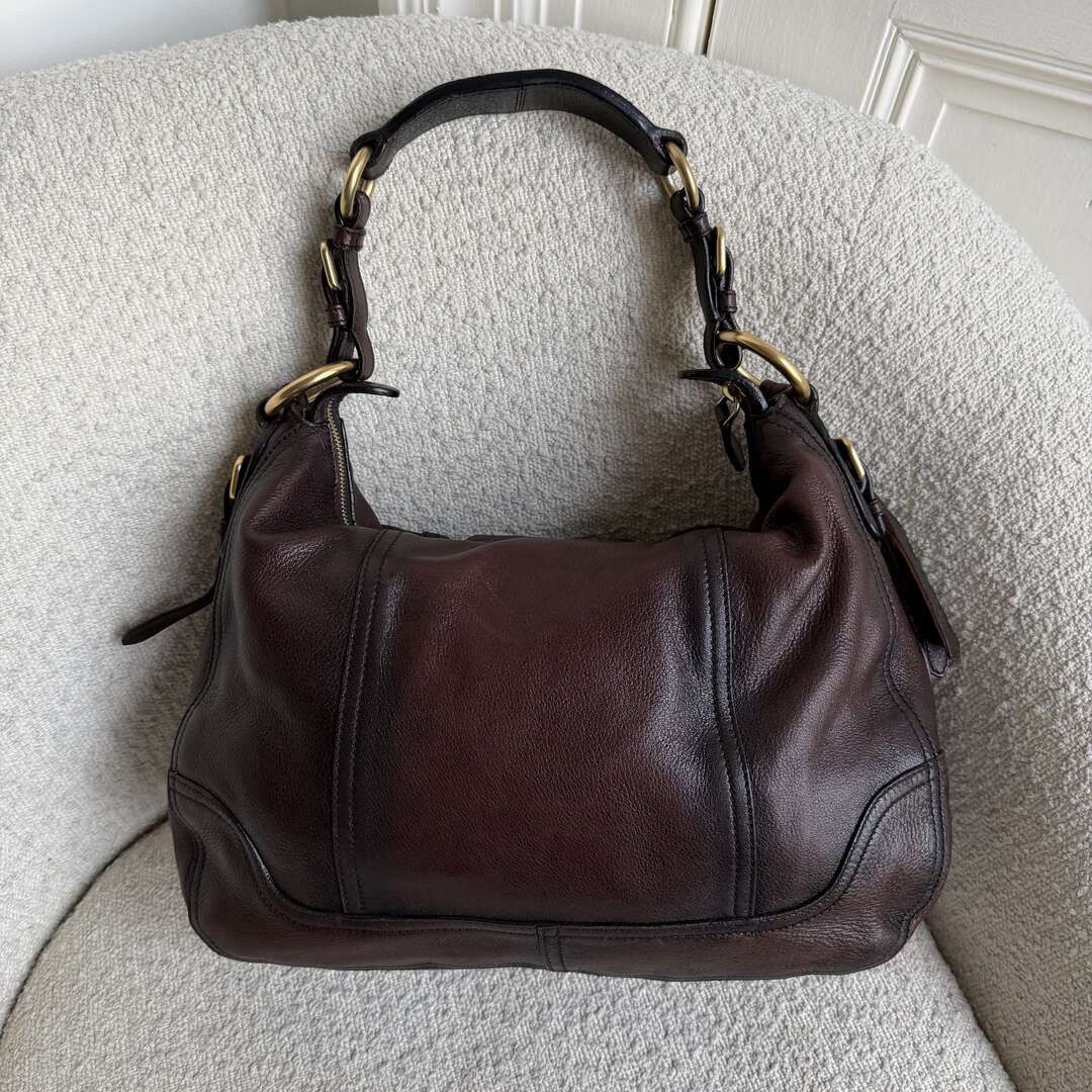 Prada Vitello Daino Brown Leather Shoulder Bag