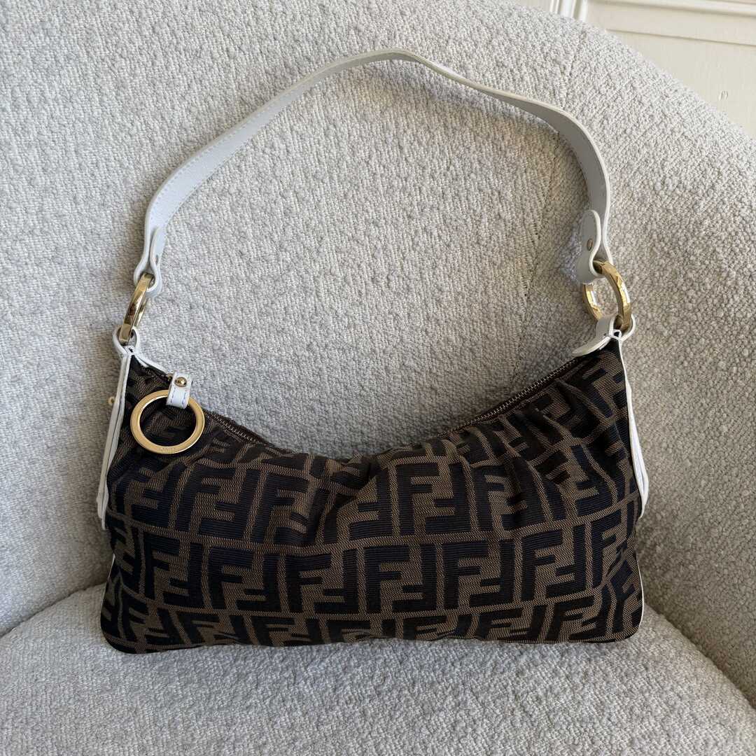 Fendi Zucca Chef White Shoulder Bag