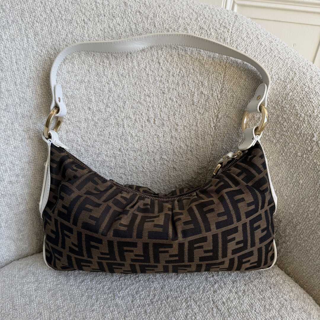 Fendi Zucca Chef White Shoulder Bag
