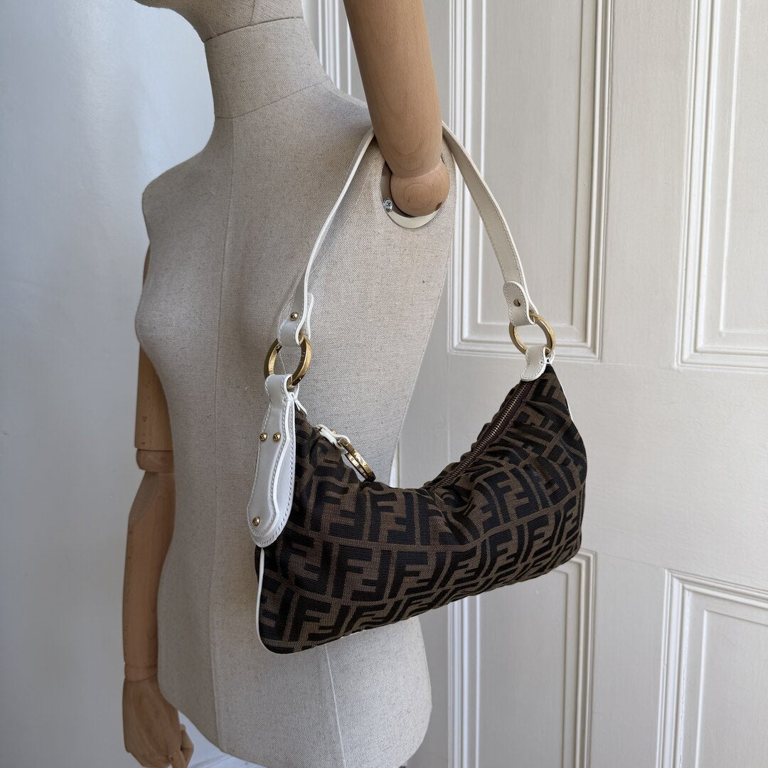 Fendi Zucca Chef White Shoulder Bag