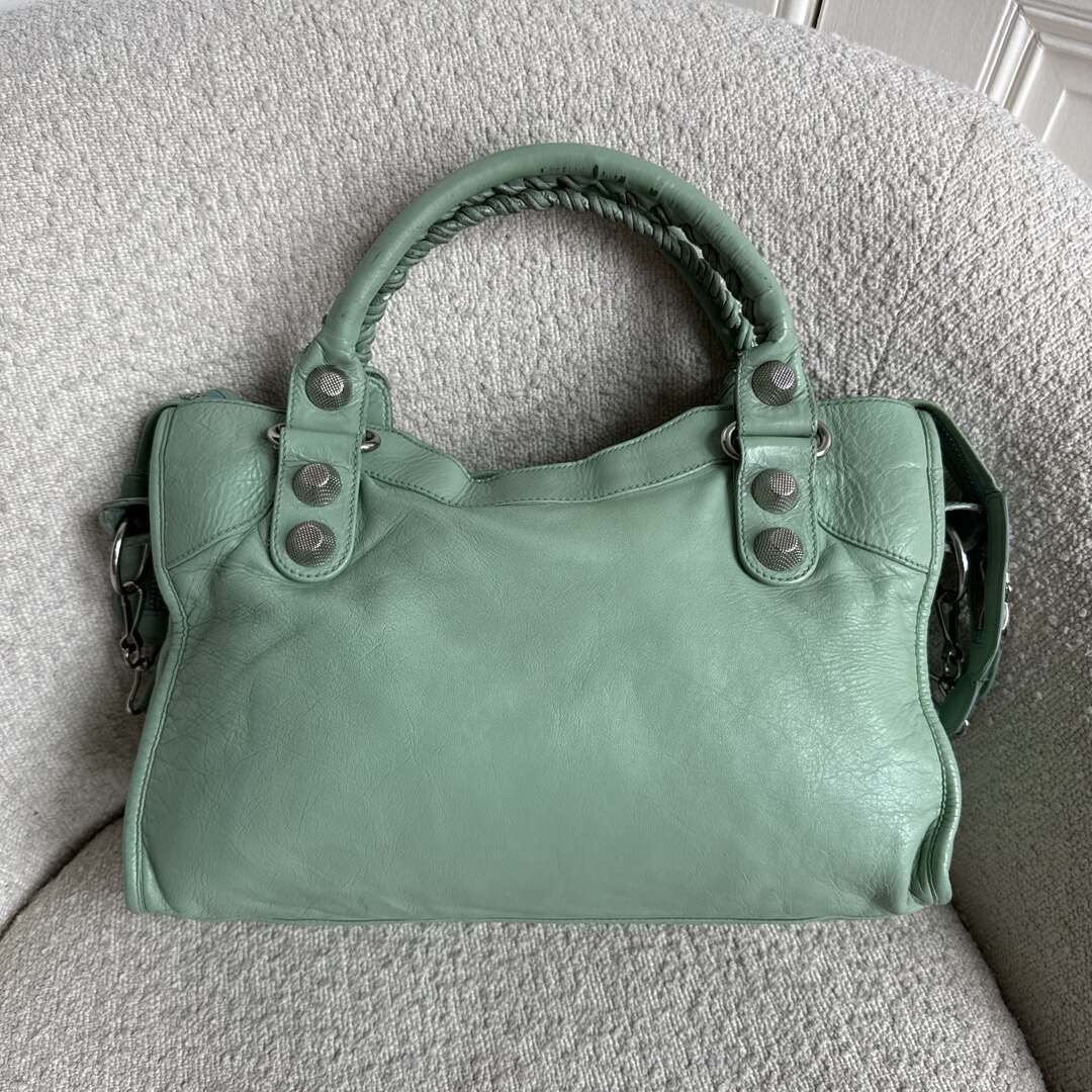 2009 Balenciaga The Giant City 21 Leather Mint Green Bag
