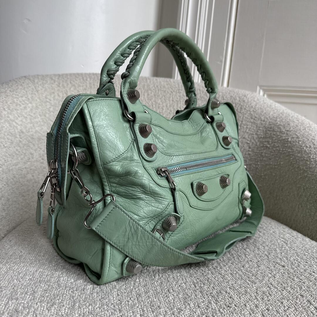 2009 Balenciaga The Giant City 21 Leather Mint Green Bag