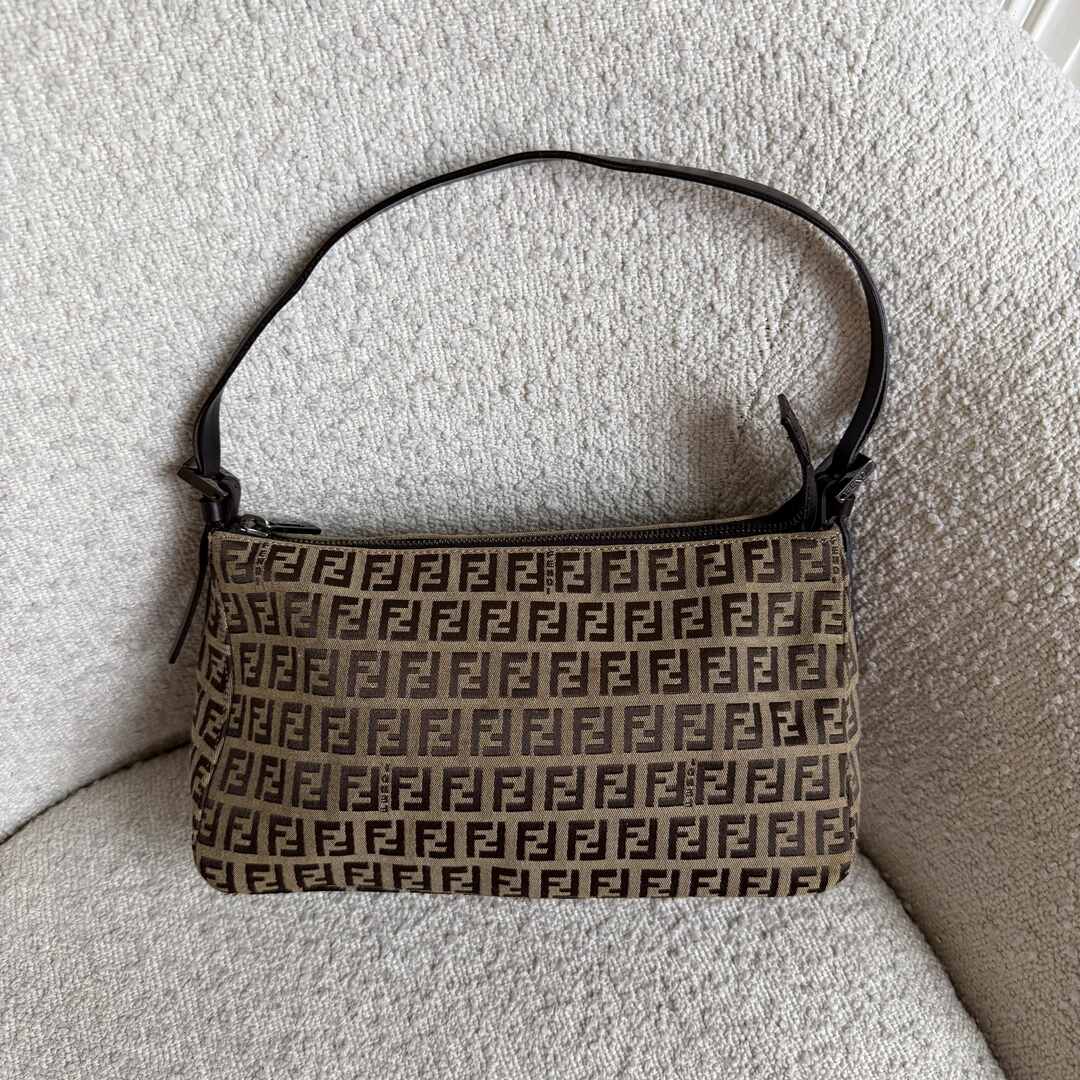 Fendi Zucchino Brown Shoulder Bag