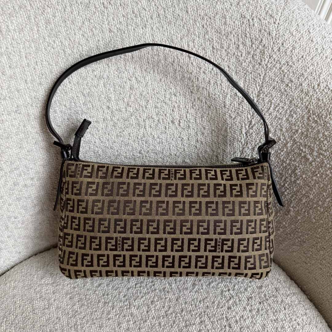 Fendi Zucchino Brown Shoulder Bag