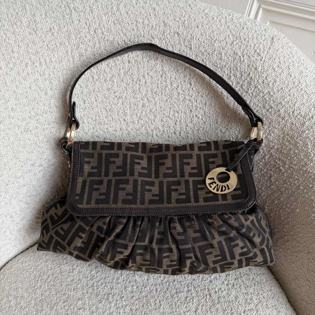 Fendi Zucca Chef Dark Brown Shoulder Bag