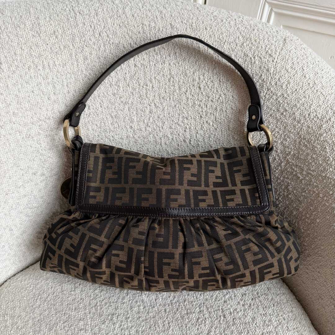 Fendi Zucca Chef Dark Brown Shoulder Bag