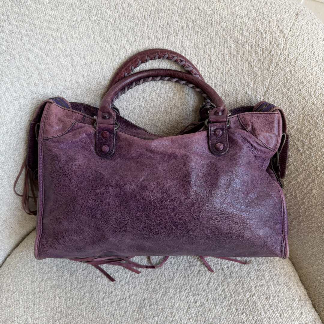 2004 Balenciaga The City Leather Purple Handbag