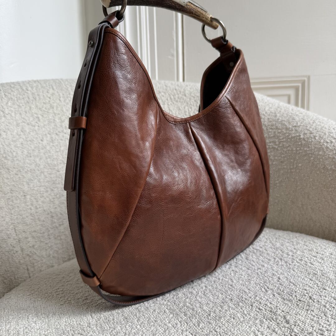 Yves Saint Laurent Mombasa Leather Brown Shoulder Bag