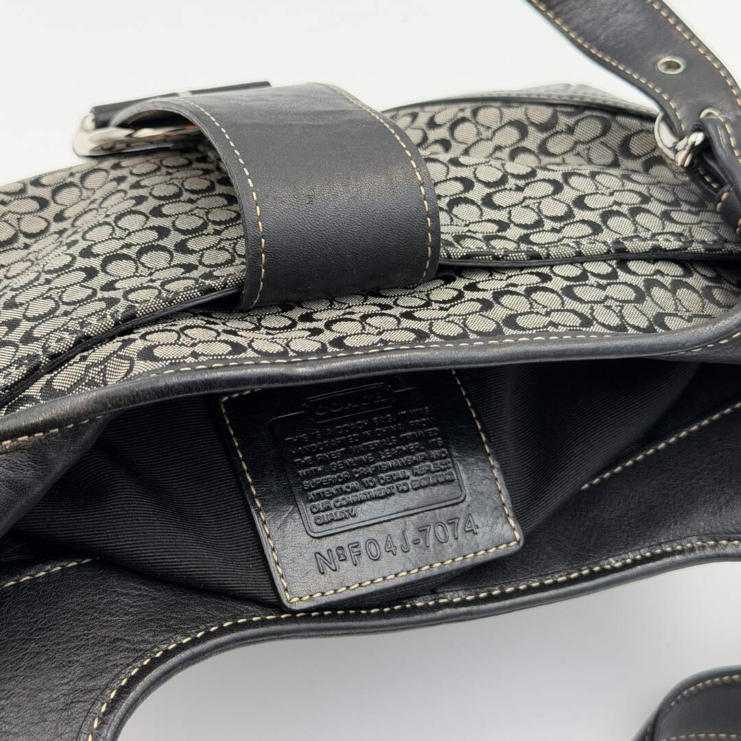 Coach Mini Signature Hobo Buckle Black Shoulder Bag