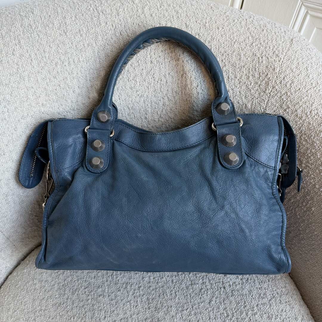 2009 Balenciaga The Giant City 21 Leather Blue Bag
