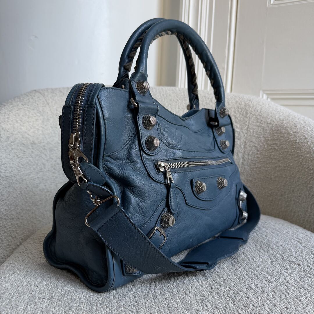 2009 Balenciaga The Giant City 21 Leather Blue Bag
