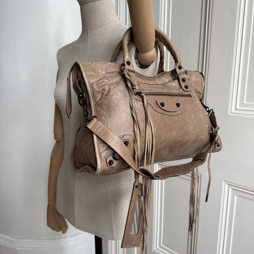 2010 Balenciaga The City Leather Mocha Brown Handbag