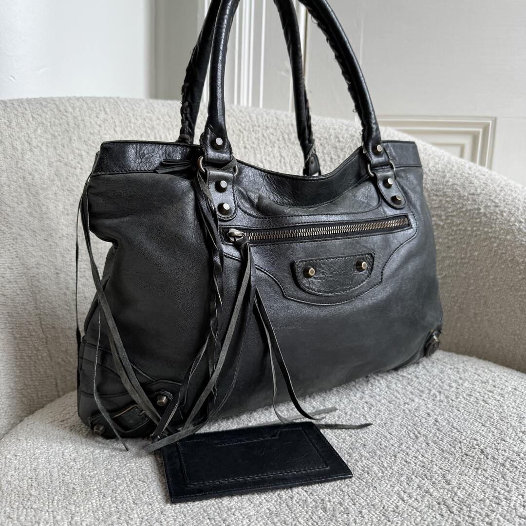 2003 Balenciaga City Leather Black Shoulder Bag