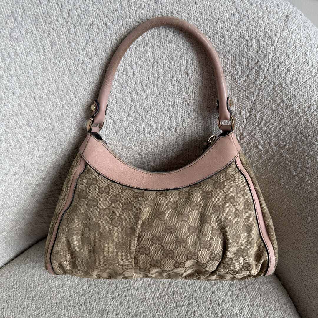 Gucci GG Canvas Abbey Pink Shoulder Bag