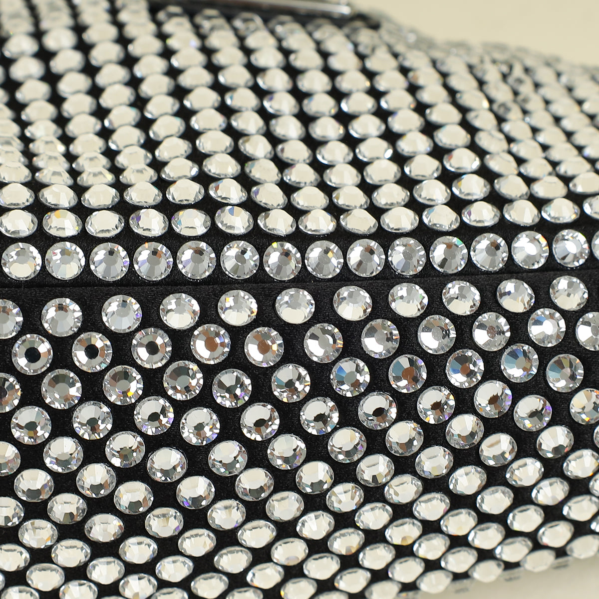 Prada Black Triangle Crystal-Embellished Satin Pouch
