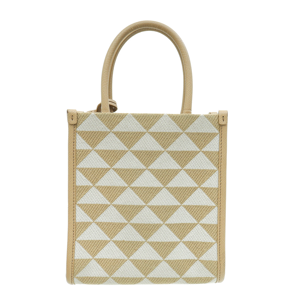 Prada Bicolor Symbole Embroidered Tote Bag