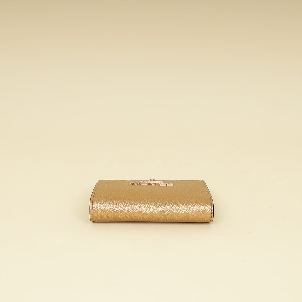 Prada Metallic Champaign Gold Shine Small Wallet