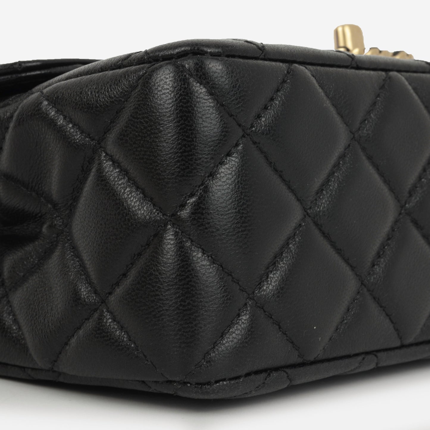 Chanel Mini Rectangular Strass Top Handle - Black Lambskin | Gold Hardware