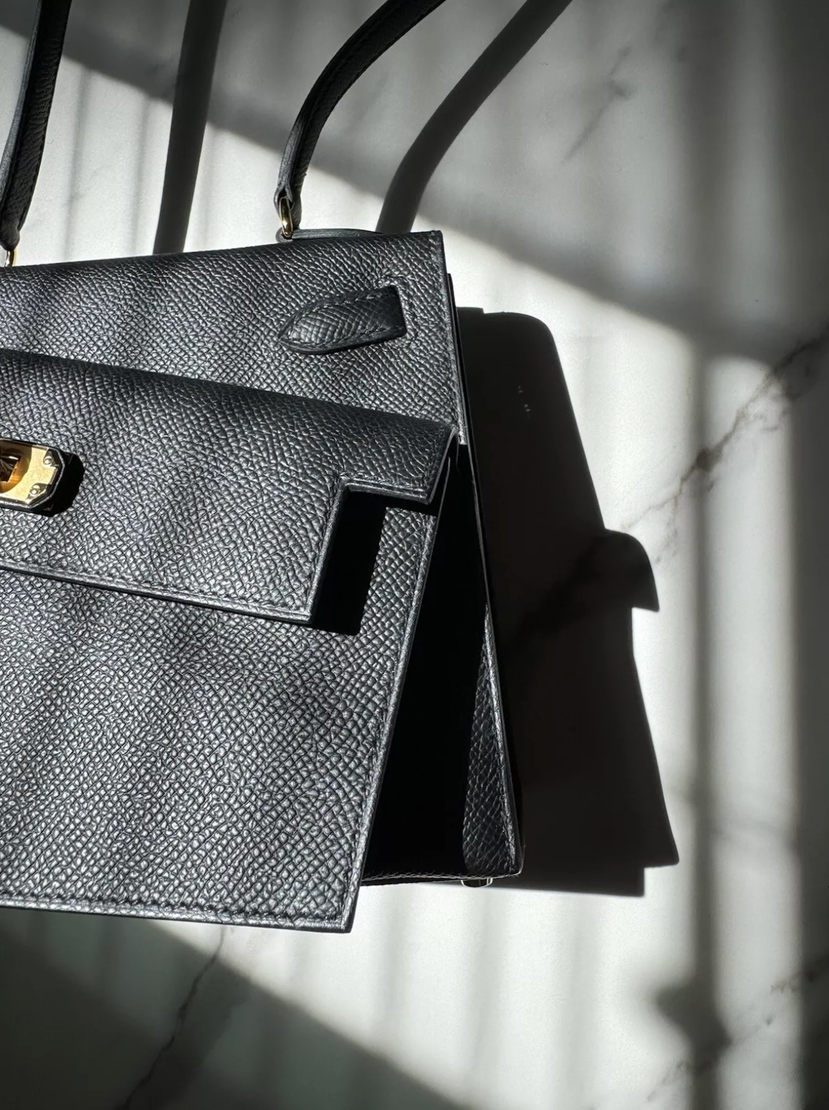 BNIB Hermes Kelly En Desordre Black Epsom Gold HW  B Stamp Limited Edition