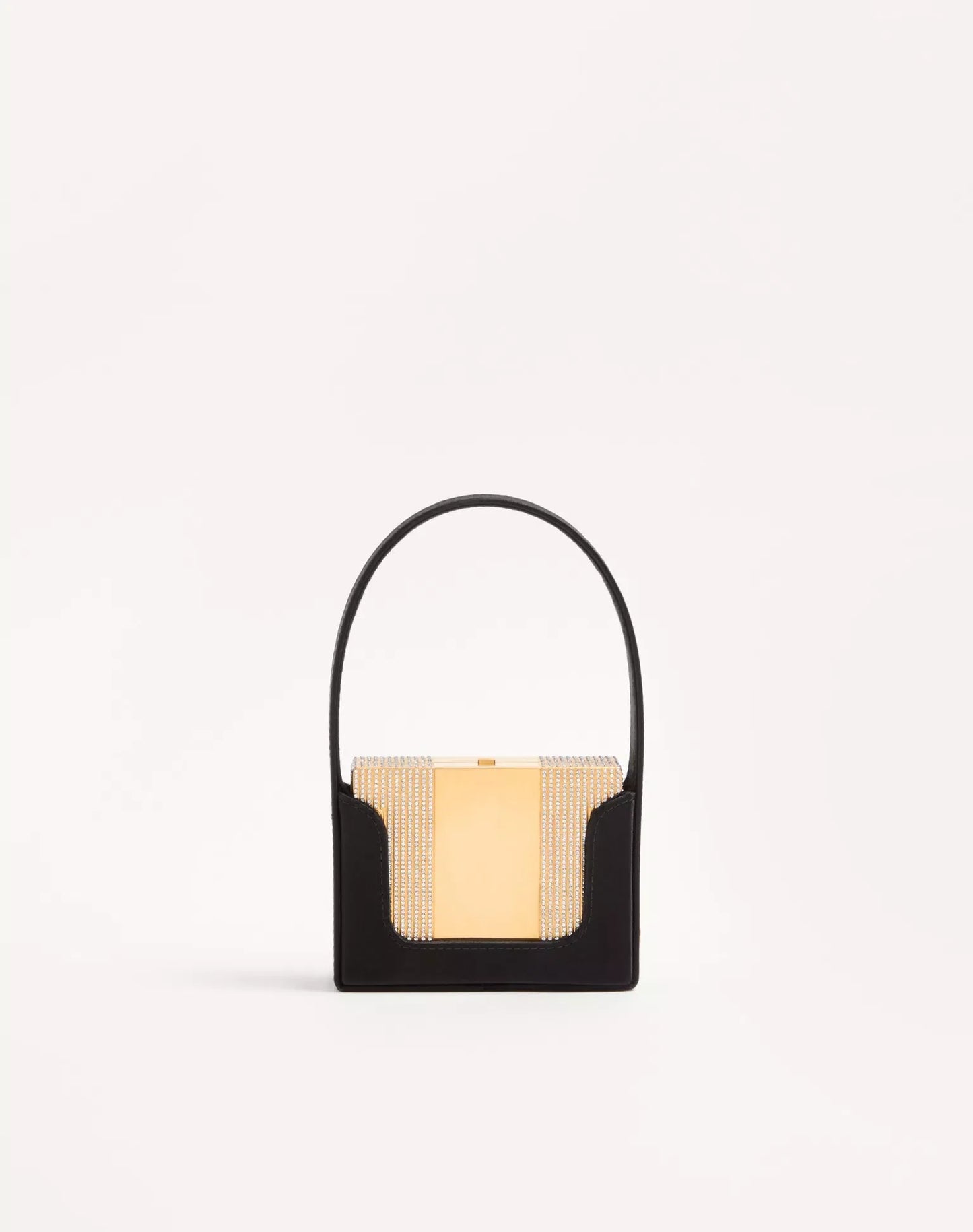 Valentino Garavani Minaumorphe Minaudière In Metal With Swarovski® Crystals And Satin Case