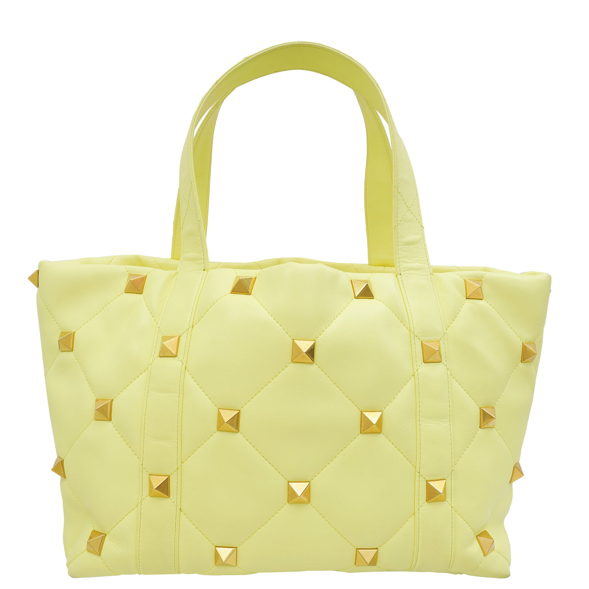 Valentino Lime Roman Stud Tote Bag