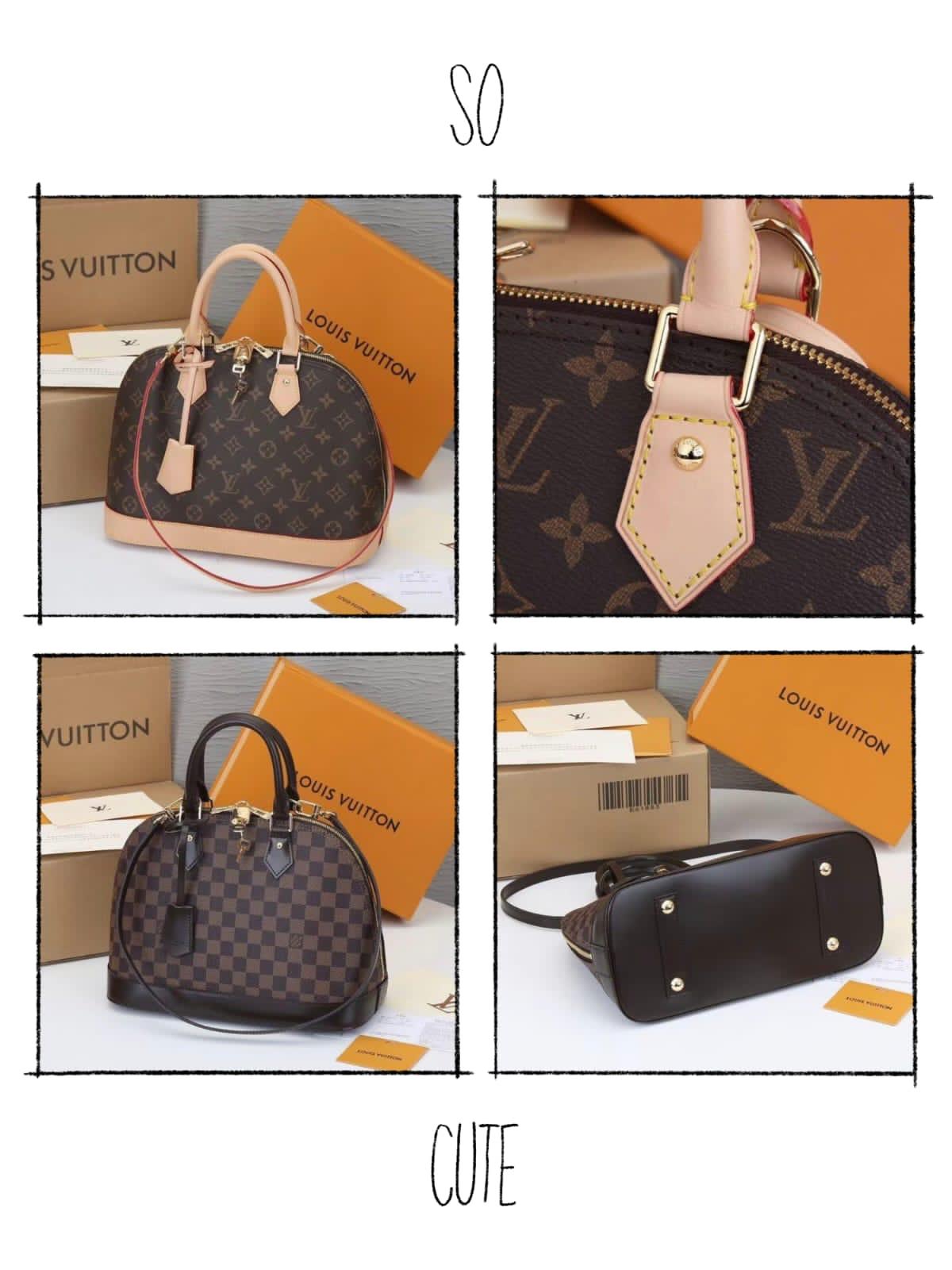 Louis Vuitton-Inspired Alma Mini Women’s Bag – Medium (Brown Checkbox)