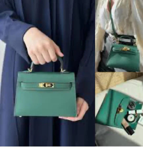 H-E-R-M-È-S Kelly 20 Mini – Elegant PU Leather Women Bag | Premium Quality (Green)