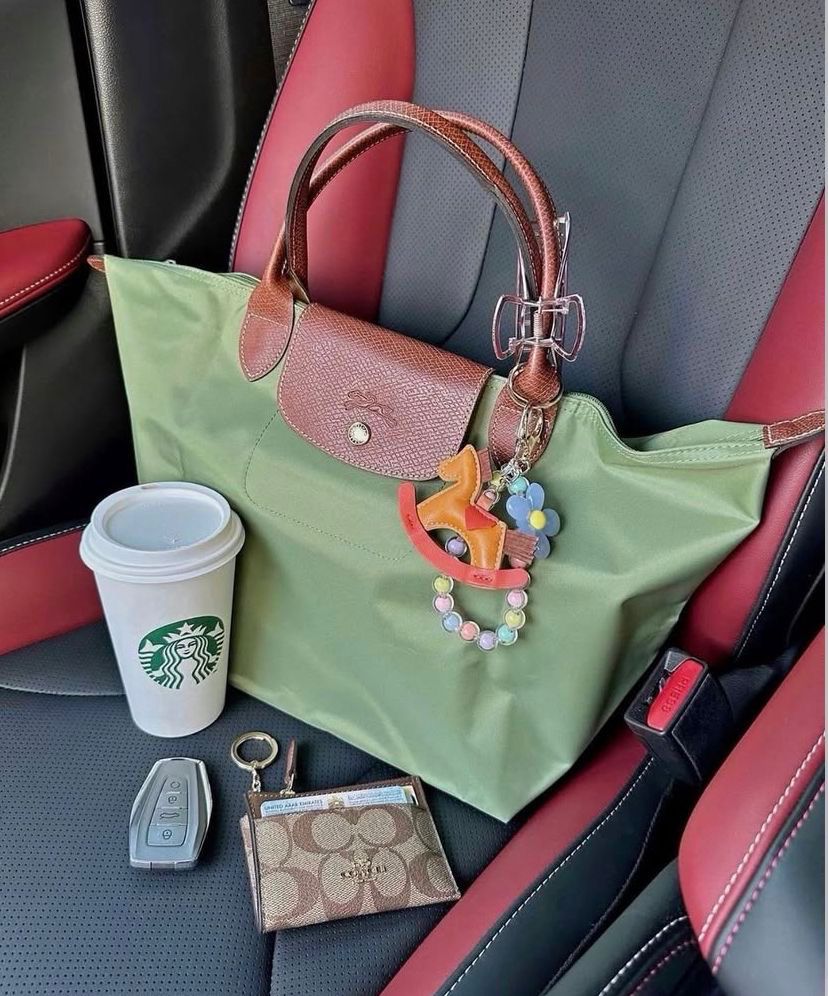 Longchamp Medium Le Pliage Tote – Effortless Parisian Style (Green/Brown)